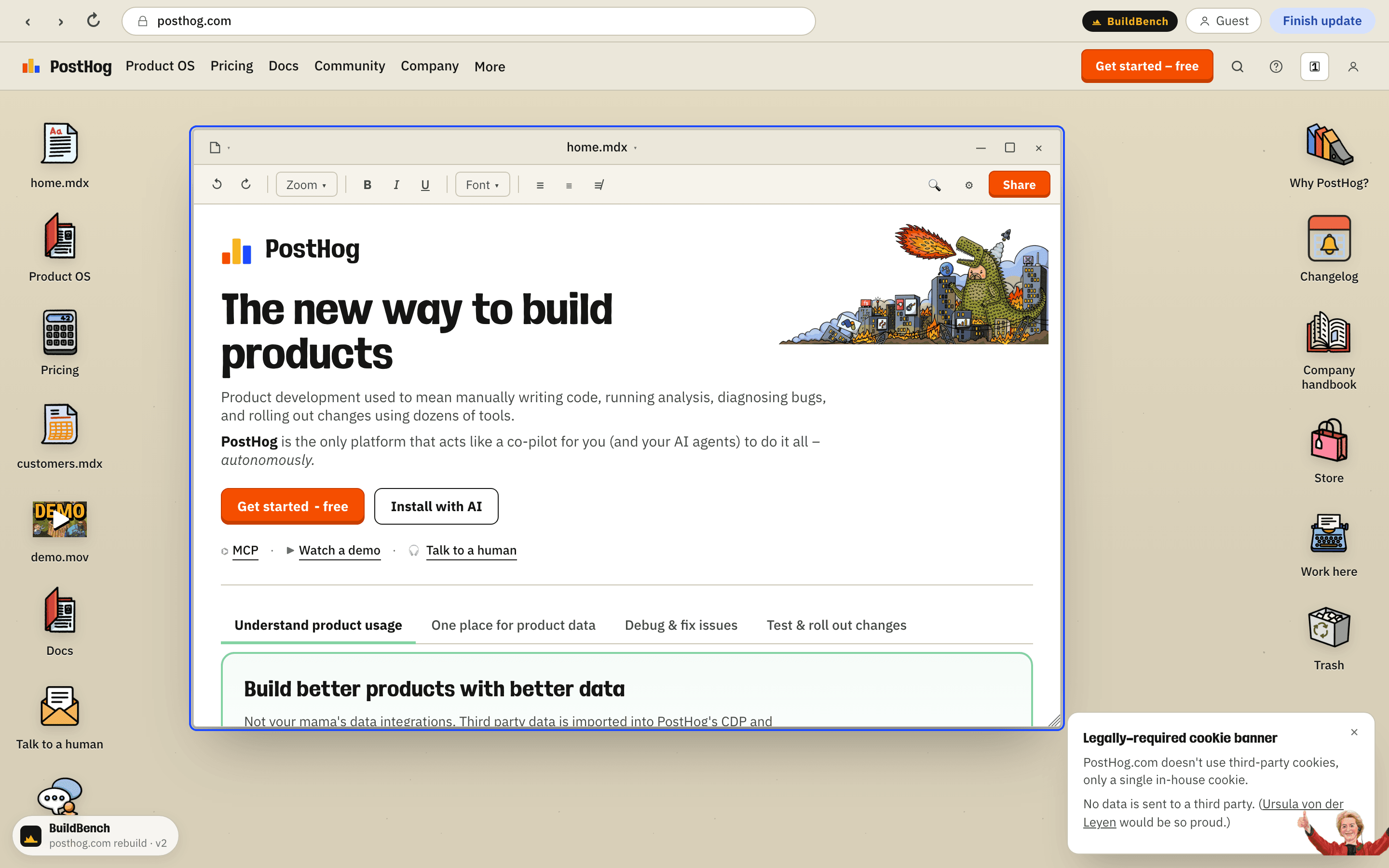 PostHog (IDE Mode) screenshot